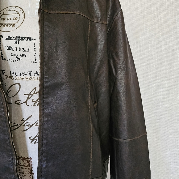 Java Vegan Distressed Leather Jacket - Picture 4 of 8